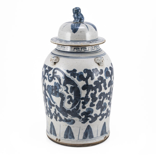 Legend of Asia Giftware Legend of Asia Vintage Temple Jar Twist Lotus Dragon Motif - Small