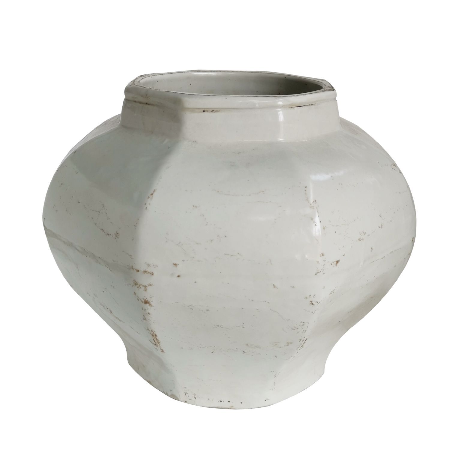 Legend of Asia Giftware Legend of Asia White Crackle Octagonal Jar