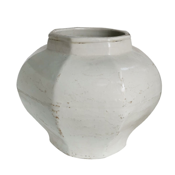 Legend of Asia Giftware Legend of Asia White Crackle Octagonal Jar