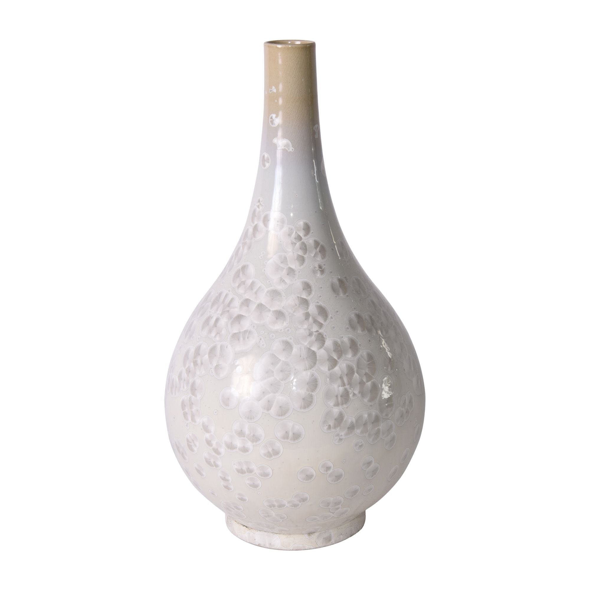 Legend of Asia Giftware Legend of Asia White Crystal Shell Long Neck Vase