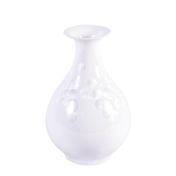 Legend of Asia Giftware Legend of Asia White Crystal Shell Pear Shaped Vase Small