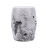 Legend of Asia Giftware Legend of Asia White Garden Stool Black Peacock Motif