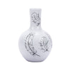 Legend of Asia Giftware Legend of Asia White Globular Vase With Black Feathers