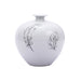 Legend of Asia Giftware Legend of Asia White Pomegranate Vase With Black Feathers