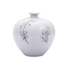 Legend of Asia Giftware Legend of Asia White Pomegranate Vase With Black Feathers