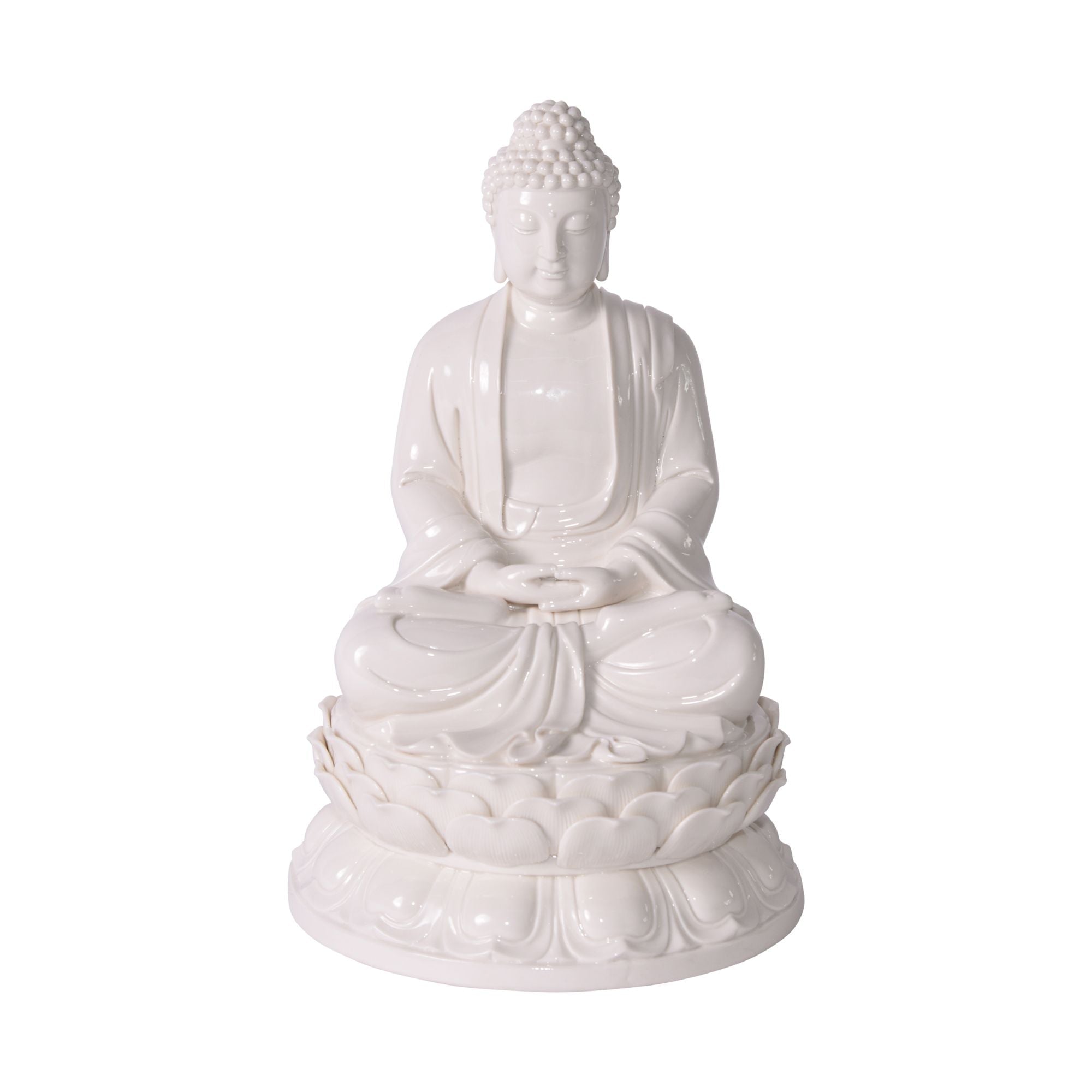 Legend of Asia Giftware Legend of Asia White Porcelain Mediating Buddha Statue