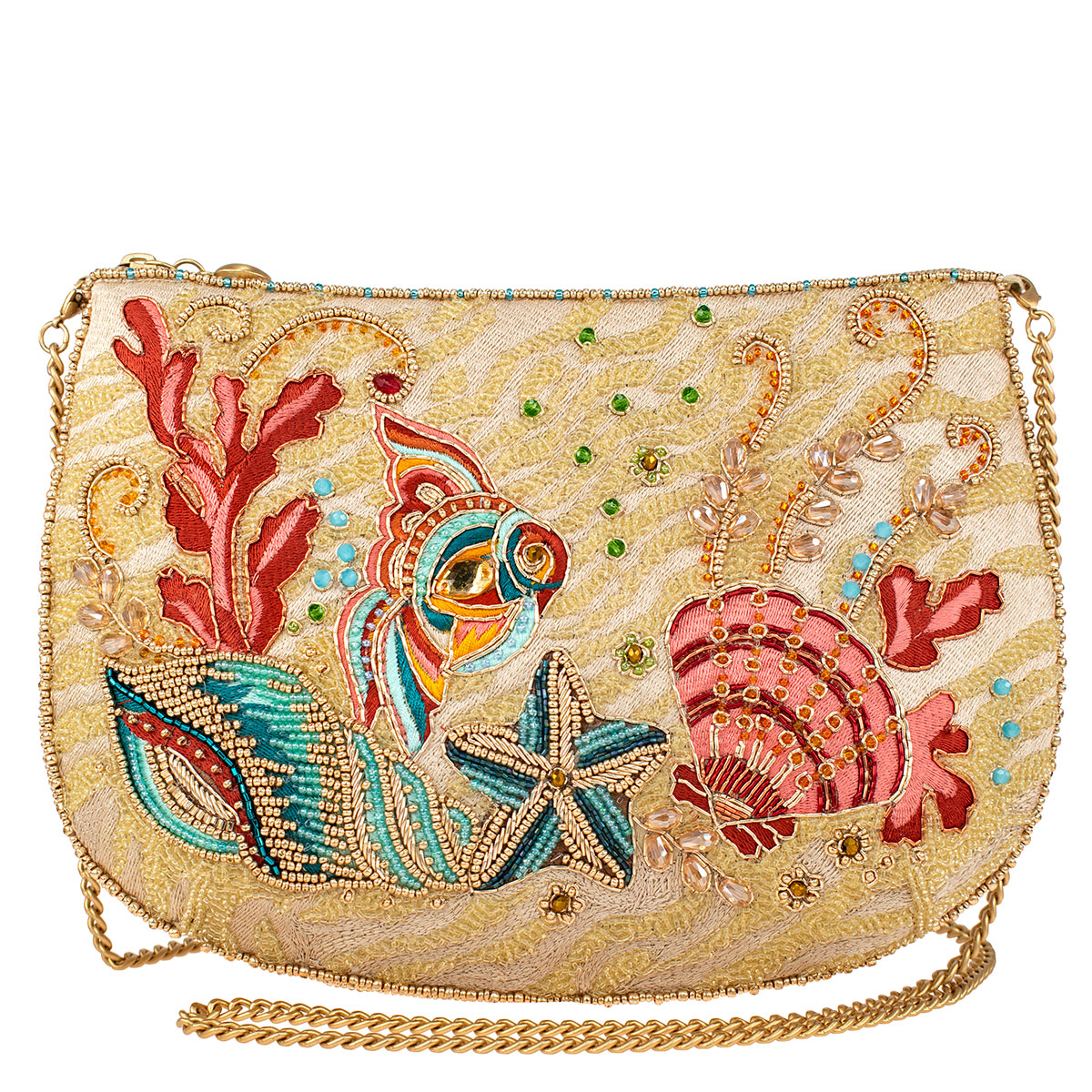 Bloom Wildly Beaded Embroidered Floral Crossbody Phone Bag