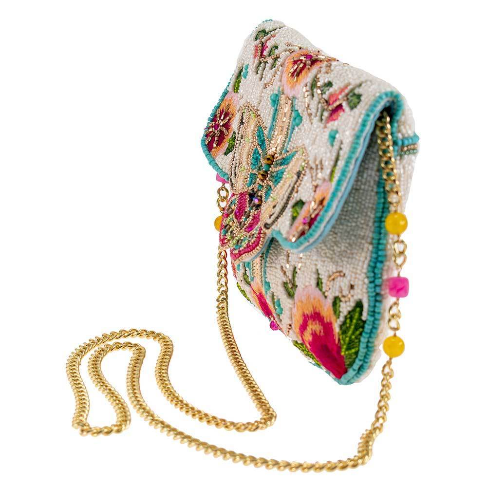 Mary Frances Dream Chaser Beaded Butterfly Floral Crossbody Handbag Purse, Multi