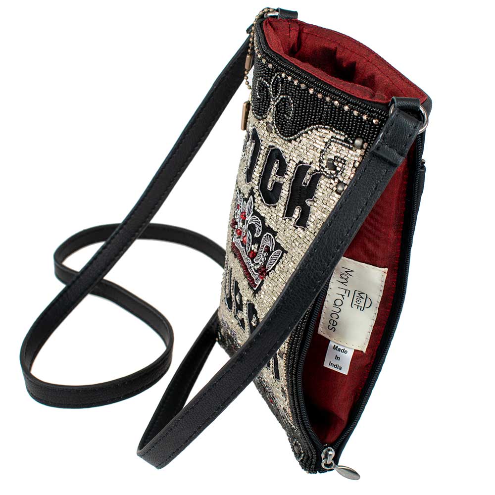 Mary Frances Bonjour Beaded Paris Eiffel Tower Crossbody Clutch Handbag