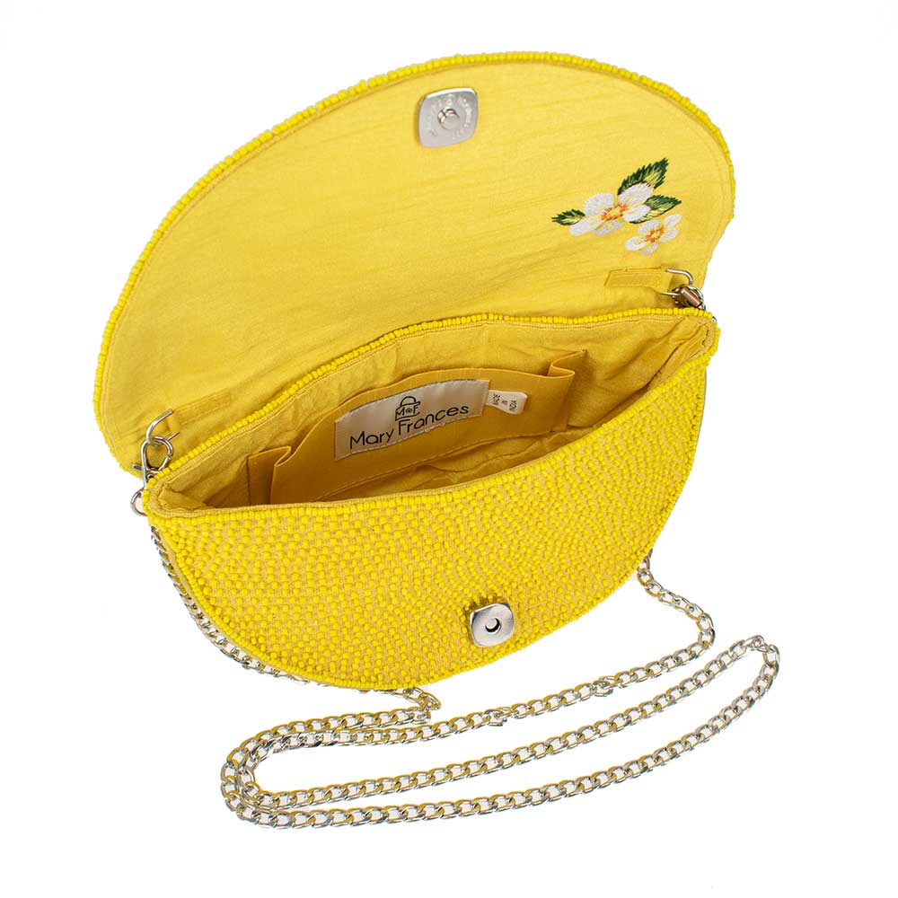 Mary Frances Handbags Mary Frances Tart Beaded Lemon Crossbody Handbag