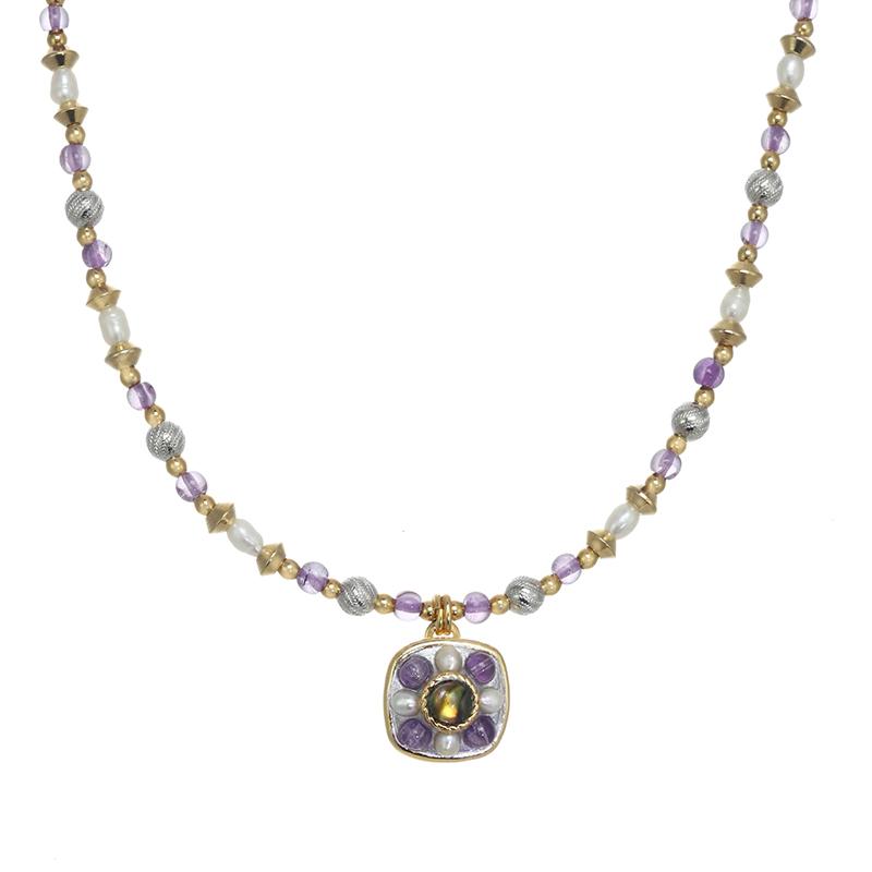 Michal Golan Jewelry Michal Golan Amethyst Square Necklace