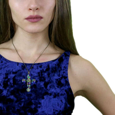 Michal Golan Jewelry Michal Golan Emerald Cross Necklace