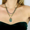 Michal Golan Jewelry Michal Golan Emerald Oval Triple Chain Necklace