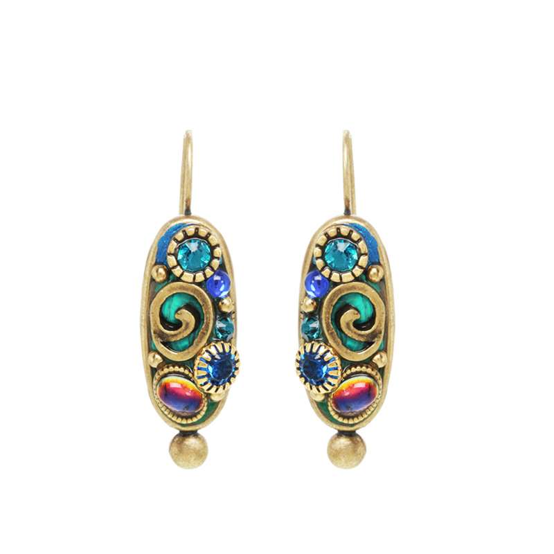 Michal Golan Jewelry Michal Golan Emerald Oval Wire Earrings