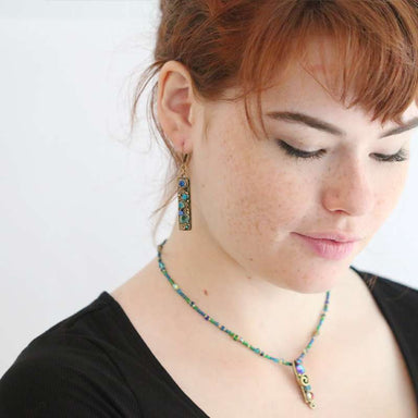 Michal Golan Jewelry Michal Golan Emerald Rectangle Earrings