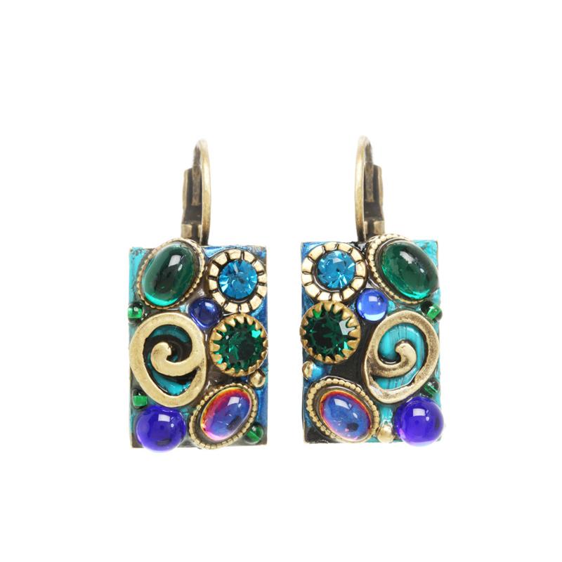 Michal Golan Jewelry Michal Golan Emerald Rectangle Lever Back Earrings