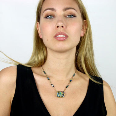 Michal Golan Jewelry Michal Golan Emerald Square Pendant Necklace
