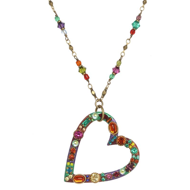 Michal Golan Jewelry Michal Golan Multi-Bright Open Heart Necklace