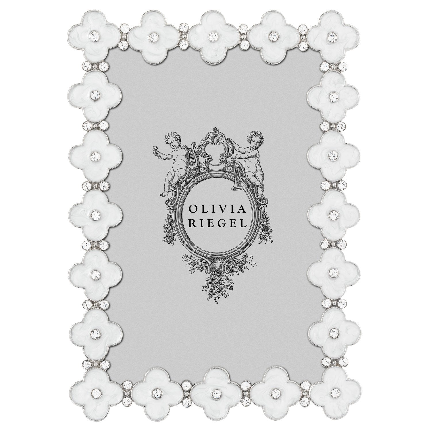 Olivia Riegel Picture Frames Olivia Riegel White Enamel Clover 4" x 6" Frame