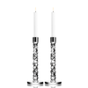 Orrefors Art Glass Orrefors Carat Candlestick (pair, silver, large)