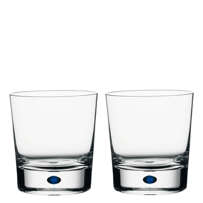 Orrefors Art Glass Orrefors Intermezzo Blue Double Old Fashioned Pair