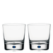 Orrefors Art Glass Orrefors Intermezzo Blue Double Old Fashioned Pair
