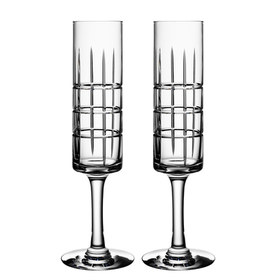 Orrefors Art Glass Orrefors Street Champagne Pair