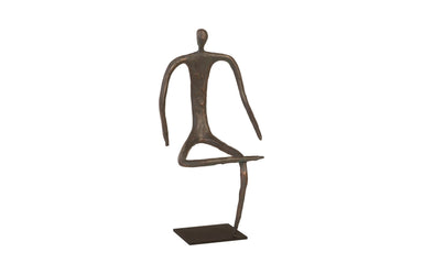 Phillips Collection Home Phillips Collection Abstract Figure on Metal Base, Bronze Finish, Leg Folded