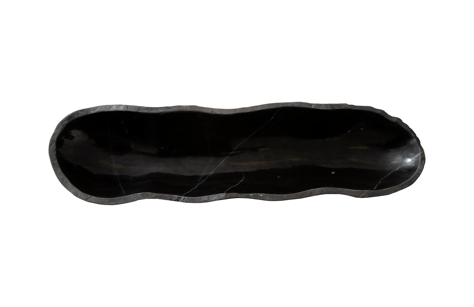 Phillips Collection Home Phillips Collection Aragonite Canoe Bowl, Black, Medium