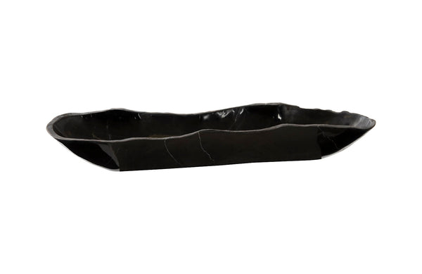 Phillips Collection Home Phillips Collection Aragonite Canoe Bowl, Black, Medium