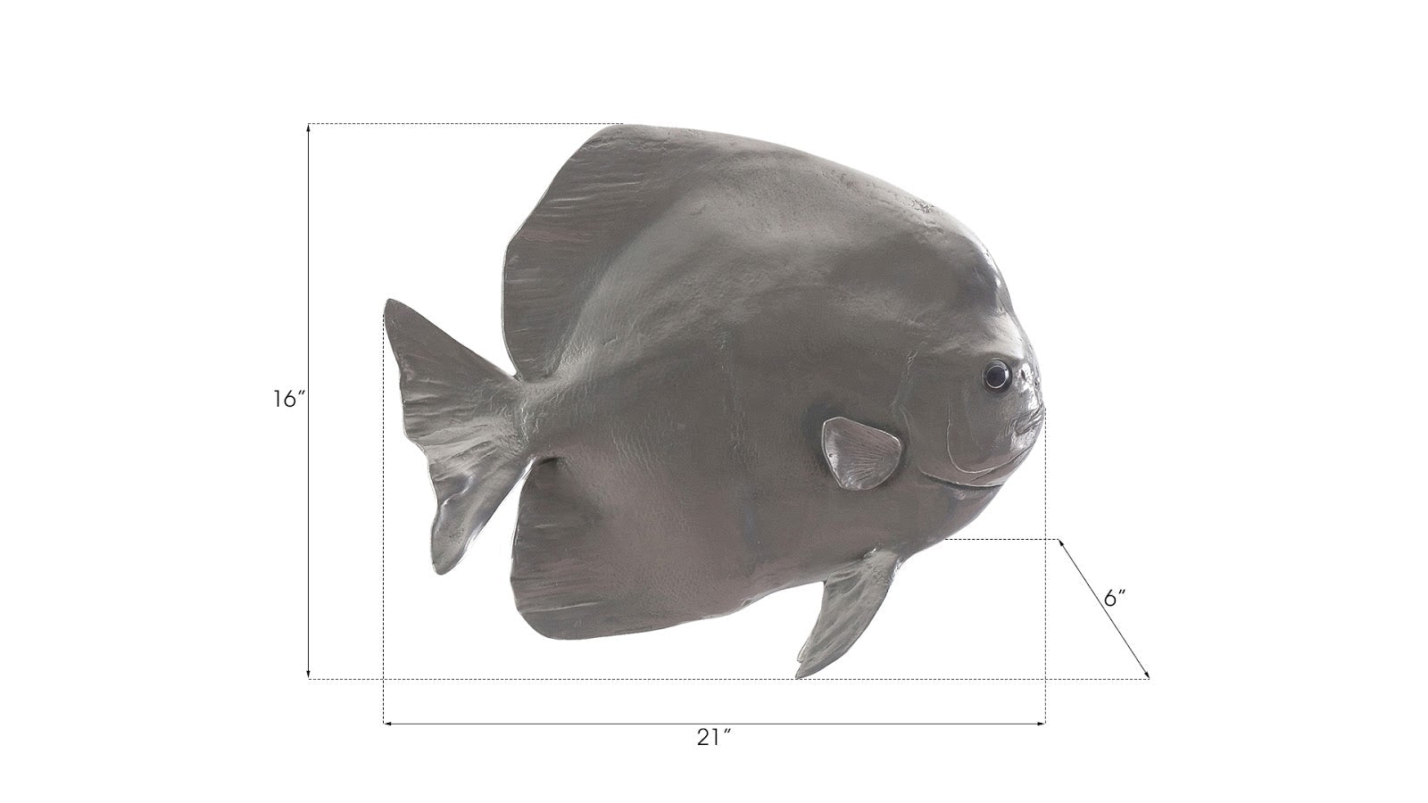 Phillips Collection Home Phillips Collection Australian Bat Fish Wall Sculpture, Resin, Polished Aluminum Finish