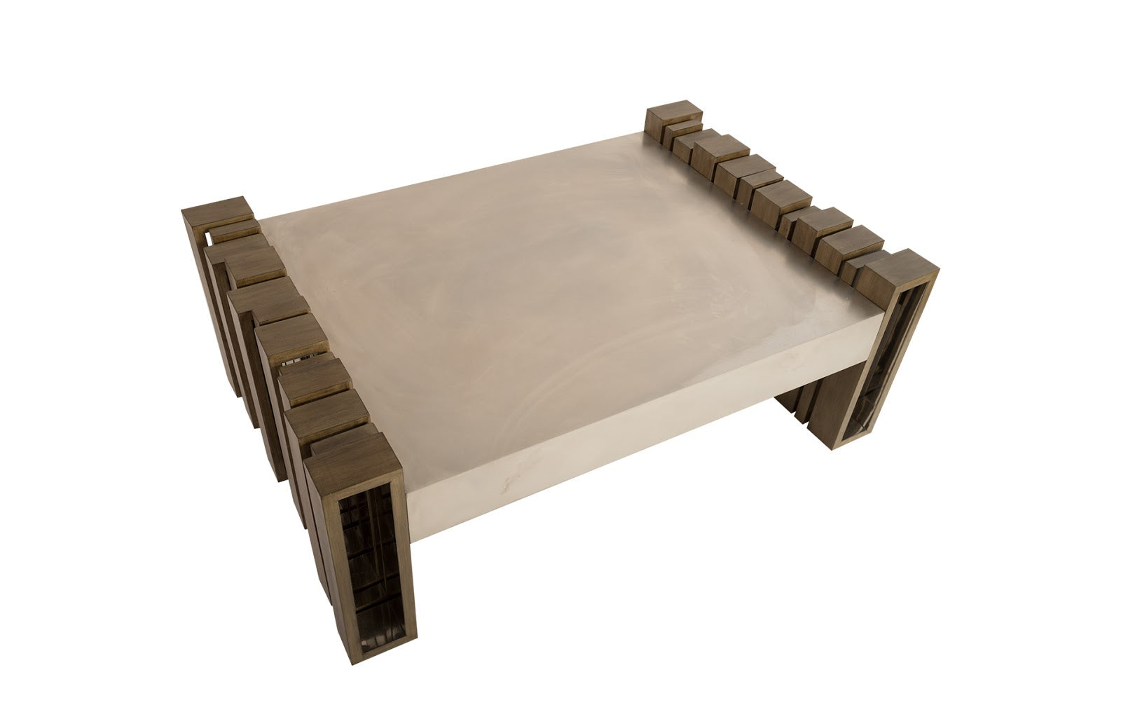 Phillips Collection Home Oversized LTL - Rate to be Quoted Phillips Collection Barcode Coffee Table, Mahogany, Stainless Steel