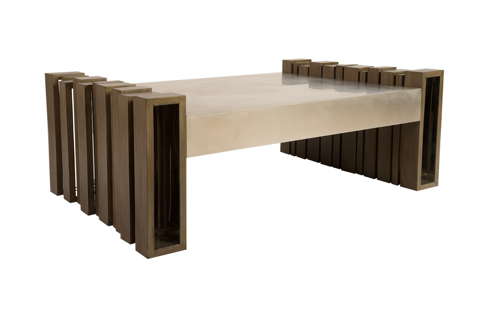 Phillips Collection Home Oversized LTL - Rate to be Quoted Phillips Collection Barcode Coffee Table, Mahogany, Stainless Steel