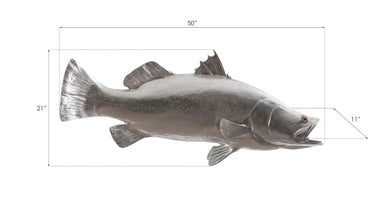 Phillips Collection Home Phillips Collection Barramundi Fish Wall Sculpture, Resin, Silver Leaf