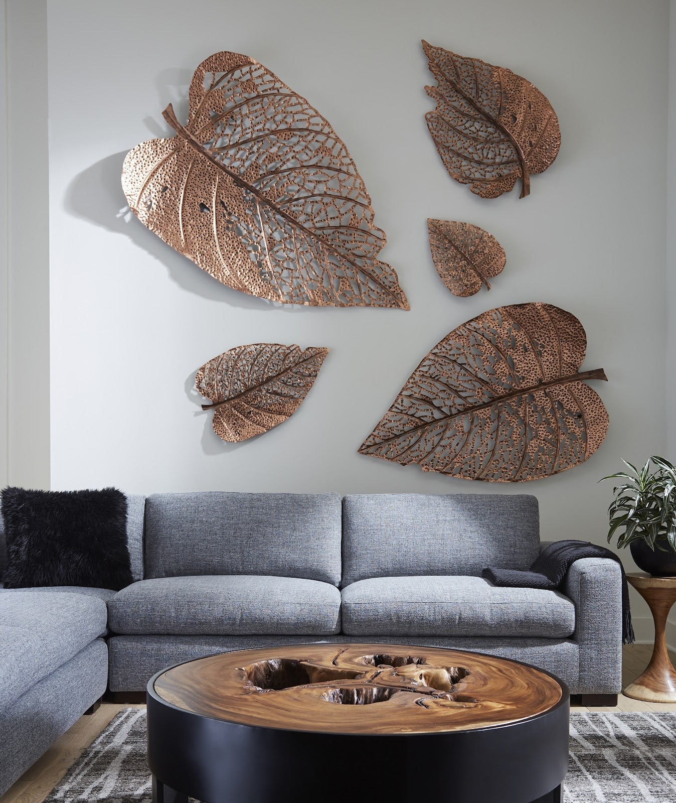 Phillips Collection Home Oversized LTL - Rate to be Quoted Phillips Collection Birch Leaf Wall Art, Copper, XL