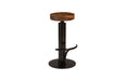 Phillips Collection Home Phillips Collection Black Iron Bar Stool, Swivel Seat, Natural