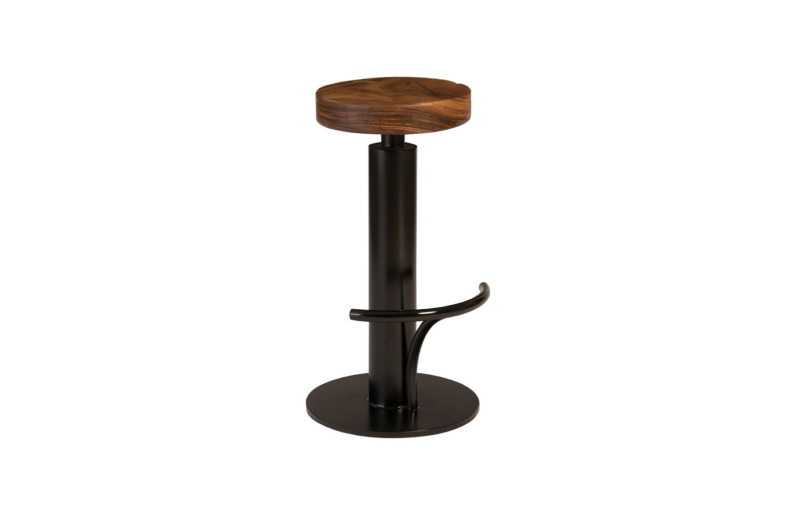 Phillips Collection Home Phillips Collection Black Iron Bar Stool, Swivel Seat, Natural