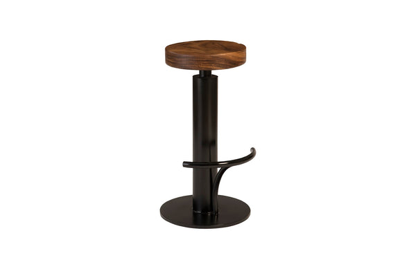 Phillips Collection Home Phillips Collection Black Iron Bar Stool, Swivel Seat, Natural