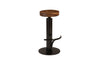 Phillips Collection Home Phillips Collection Black Iron Bar Stool, Swivel Seat, Natural