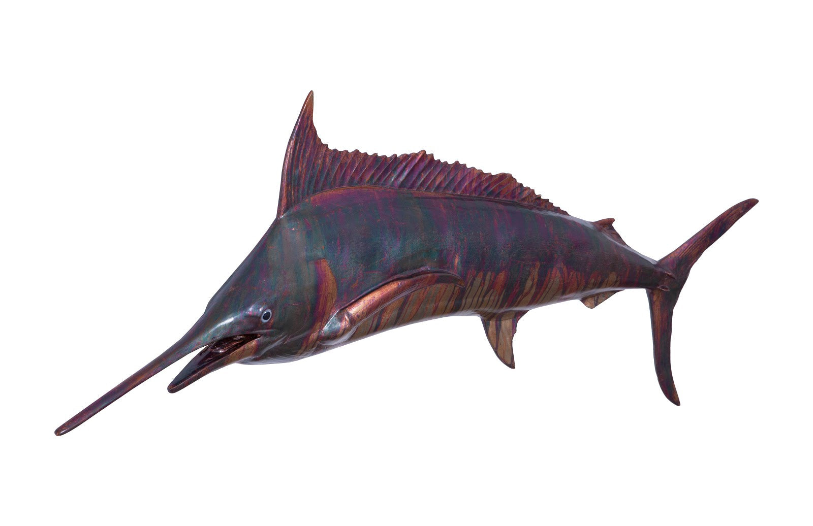 Phillips Collection Home Oversized LTL - Rate to be Quoted Phillips Collection Blue Marlin Fish Wall Sculpture, Resin, Copper Patina Finish