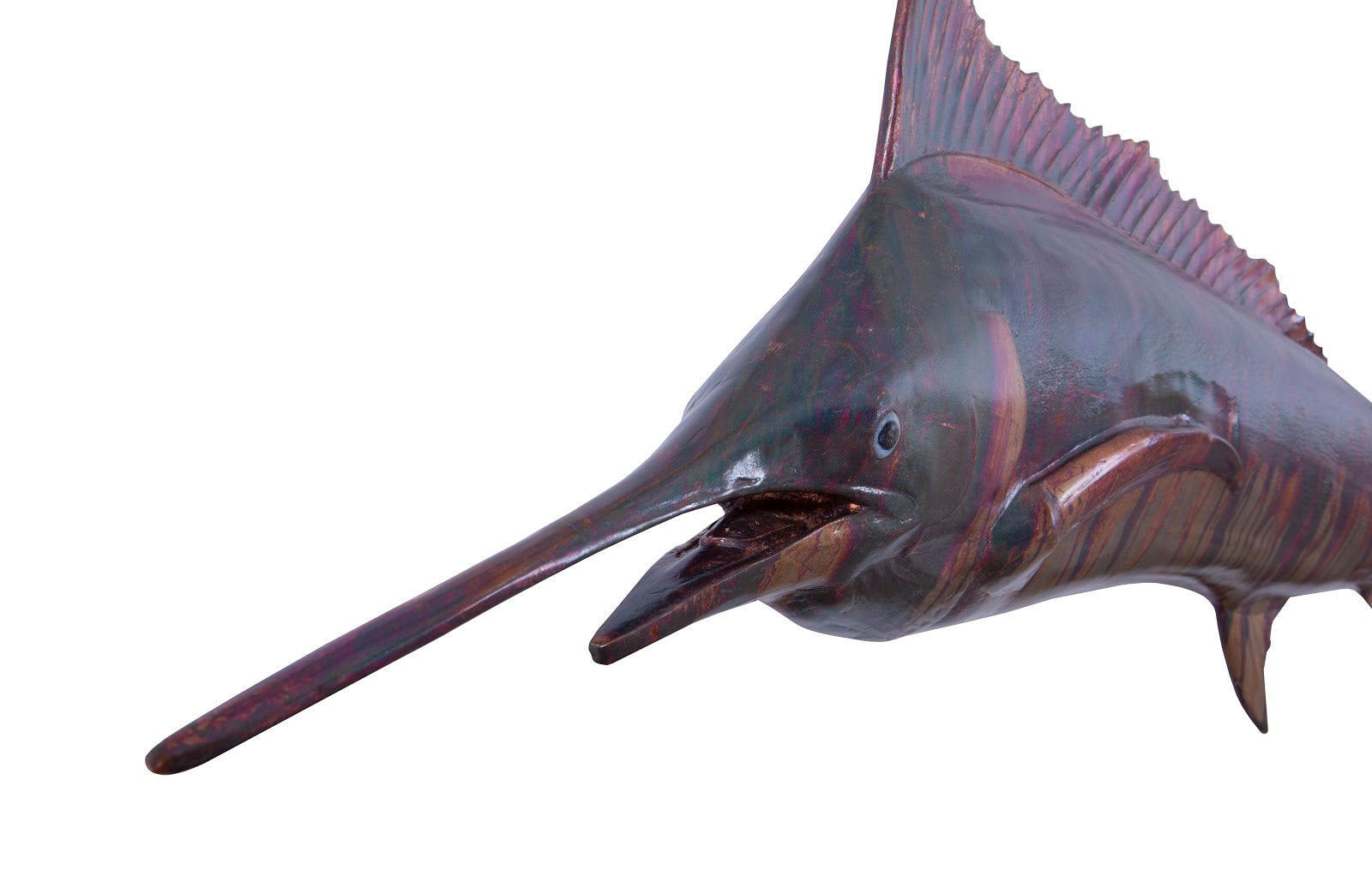 Phillips Collection Home Oversized LTL - Rate to be Quoted Phillips Collection Blue Marlin Fish Wall Sculpture, Resin, Copper Patina Finish