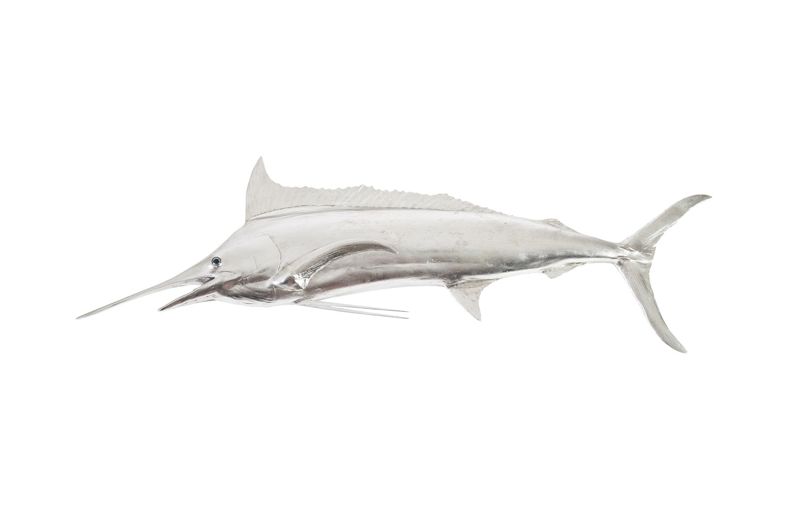 Phillips Collection Home Oversized LTL - Rate to be Quoted Phillips Collection Blue Marlin Fish Wall Sculpture, Resin, Silver Leaf