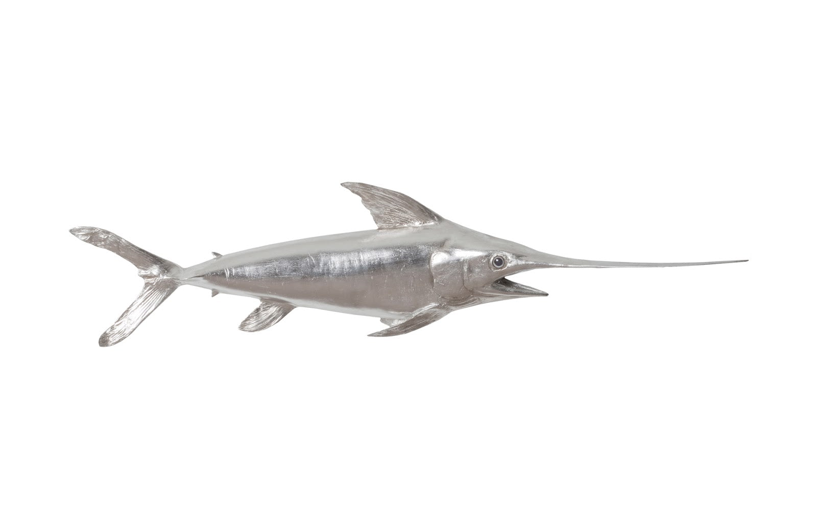 Phillips Collection Home Oversized LTL - Rate to be Quoted Phillips Collection Broadbill Swordfish Fish Wall Sculpture, Resin, Silver Leaf