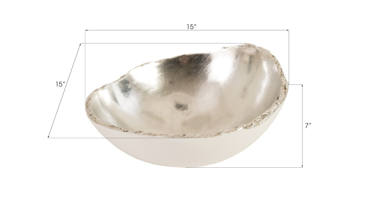 Phillips Collection Home Phillips Collection Broken Egg Bowl, White and Silver Leaf