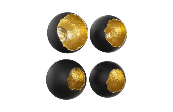 Phillips Collection Home Phillips Collection Broken Egg Wall Art, Black and Gold Leaf, Set of 4