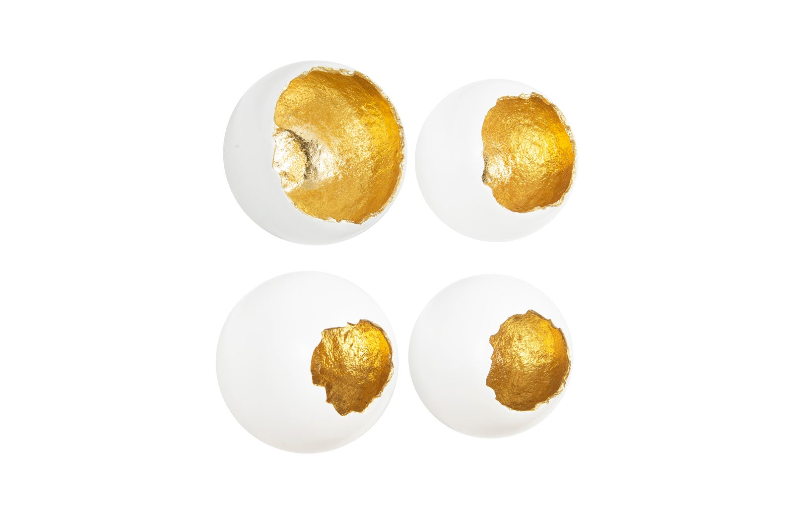 Phillips Collection Home Phillips Collection Broken Egg Wall Art, White and Gold Leaf, Set of 4