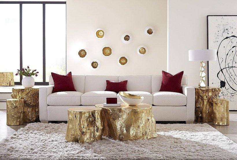 Phillips Collection Home Phillips Collection Broken Egg Wall Art, White and Gold Leaf, Set of 4