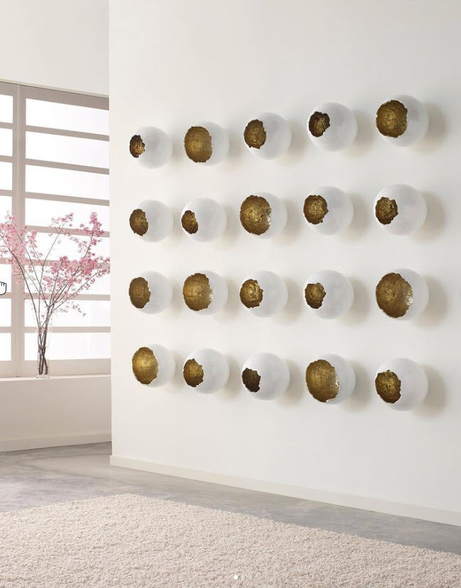Phillips Collection Home Phillips Collection Broken Egg Wall Art, White and Gold Leaf, Set of 4