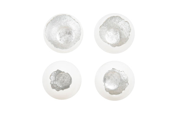 Phillips Collection Home Phillips Collection Broken Egg Wall Art, White and Silver Leaf, Set of 4