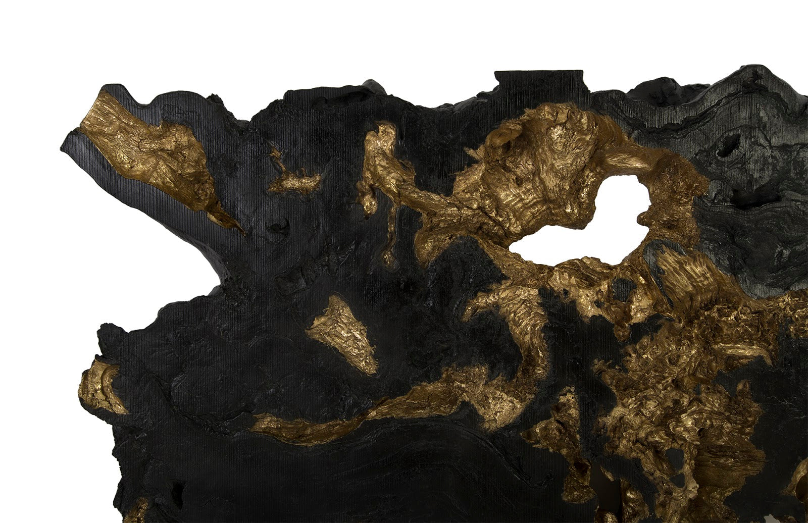 Phillips Collection Home Oversized LTL - Rate to be Quoted Phillips Collection Burled Root Wall Art, Large, Black and Gold Leaf
